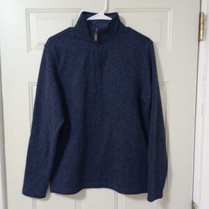 Izod Men's Quarter Zip Pullover Long Sleeve Sweater Blue Size S